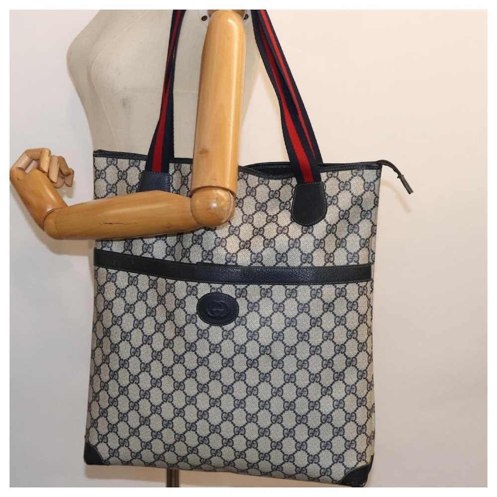 Authentic Vintage Gucci Interlocking Monogram Supreme Sherry Web Shopper Tote